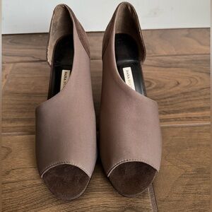 Dana Buchman Brown Women's Shoes Wedge Heel. Open toe shoe.